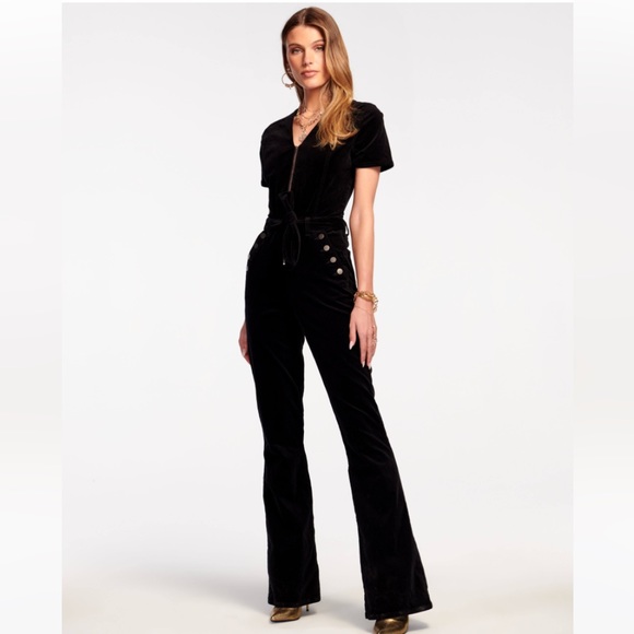 Ramy Brook Velveteen Helena Navy Jumpsuit Size 25